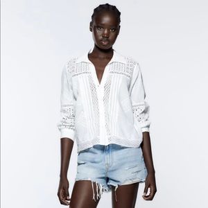 Zara Lace Embroidered Shirt